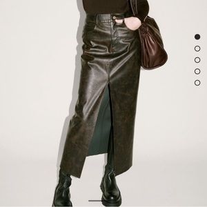 Zara high-waisted faux leather skirt